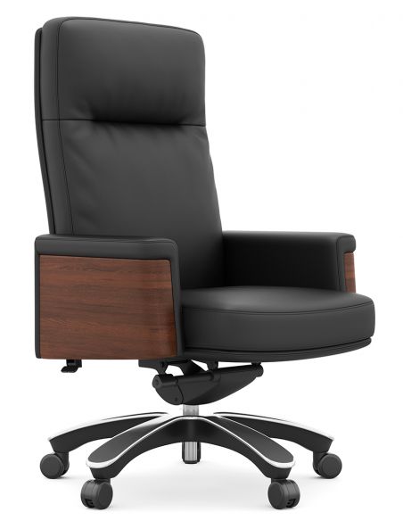 Крісло KRESLALUX MARQUIS 01 BLACK для керівника, шкіряне