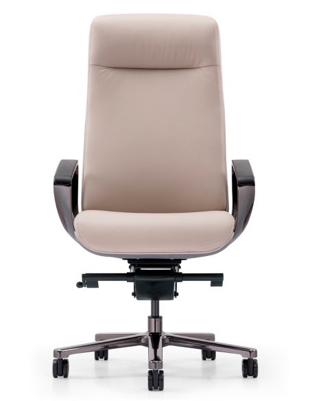Крісло KRESLALUX TORNA 01 GREY & BEIGE для керівника, шкіряне