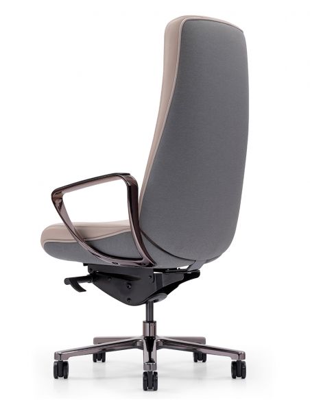 Крісло KRESLALUX TORNA 01 GREY & BEIGE для керівника, шкіряне