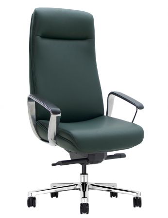 Крісло KRESLALUX TORNA 01 DARK GREEN для керівника, шкіряне