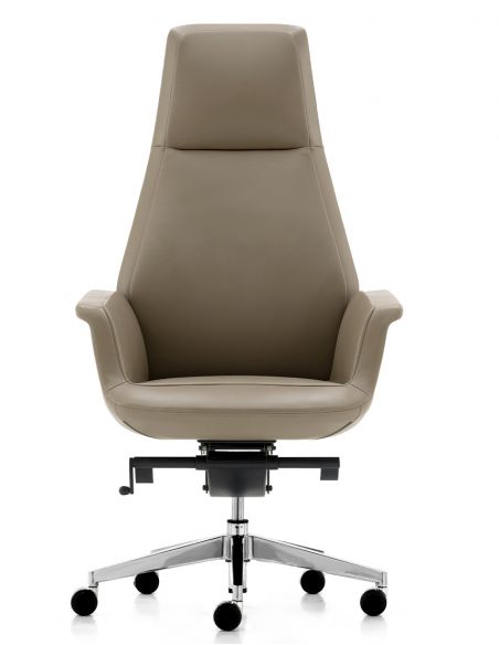 Крісло KRESLALUX BATE 01 LIGHT BROWN для керівника, шкіряне