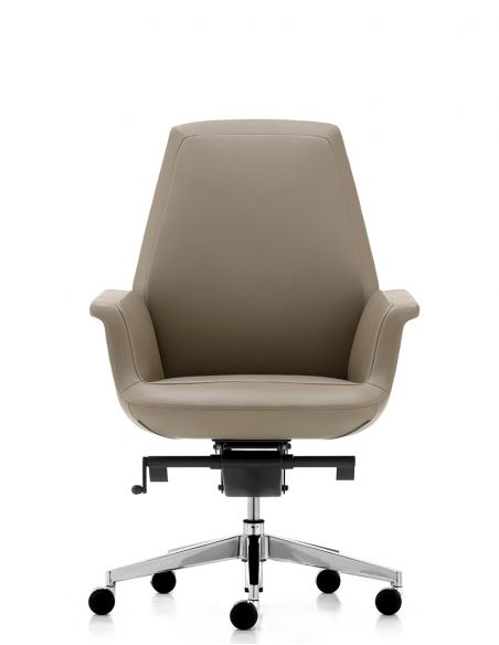 Крісло KRESLALUX BATE 02 LIGHT BROWN, для відвідувача, шкіряне
