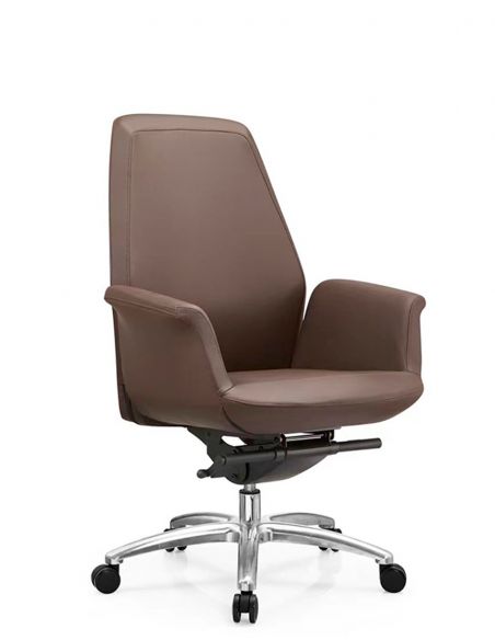Крісло KRESLALUX BATE 02 LIGHT BROWN, для відвідувача, шкіряне