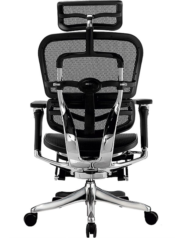 Крісло комп'ютерне ERGOHUMAN PLUS c підставкою для ніг, ергономічне, чорного кольору