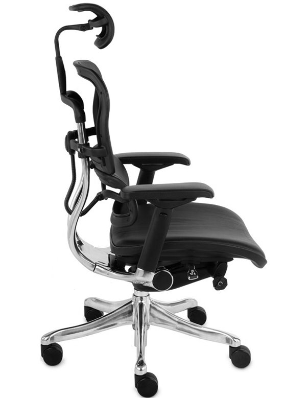 Крісло комп'ютерне ERGOHUMAN PLUS, ергономічне, натуральна шкіра чорного кольору