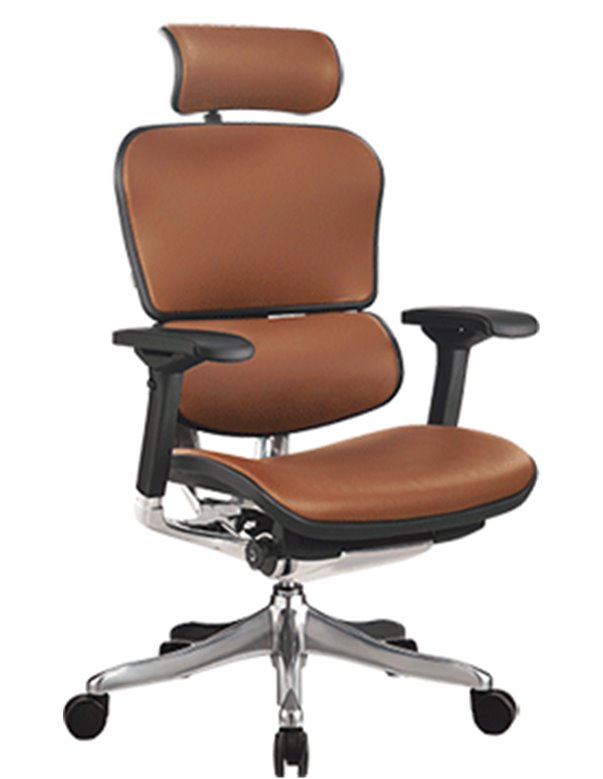 Крісло комп'ютерне ERGOHUMAN PLUS, ергономічне, натуральна шкіра чорного кольору