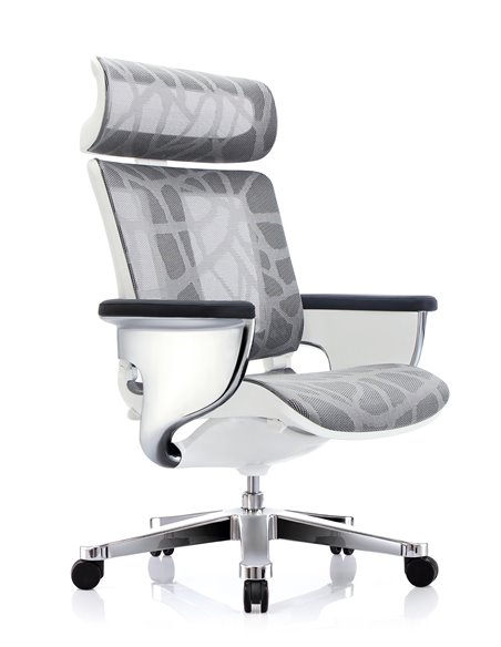 Крісло-реклайнер NUVEM SILVER MESH для офісу та дому