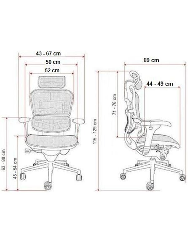 Крісло ERGOHUMAN PLUS з тканинним сидінням