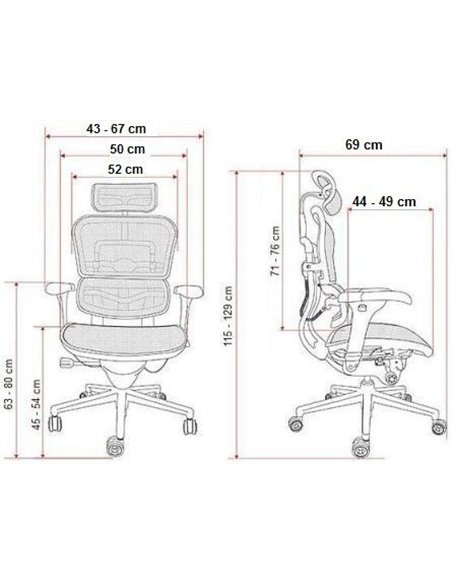 Крісло ERGOHUMAN PLUS з тканинним сидінням