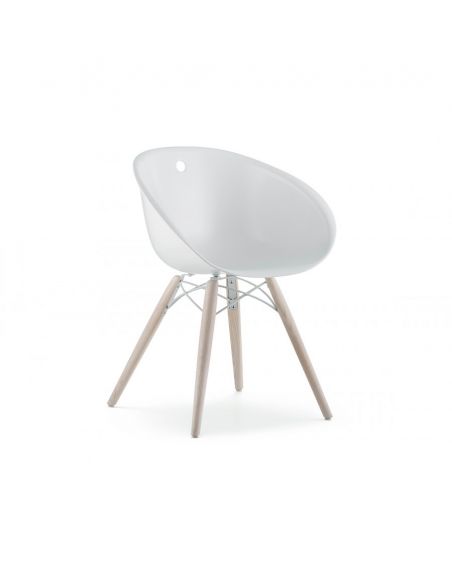 Стілець PEDRALI GLISS WOOD 904 Білий Напівбарний
