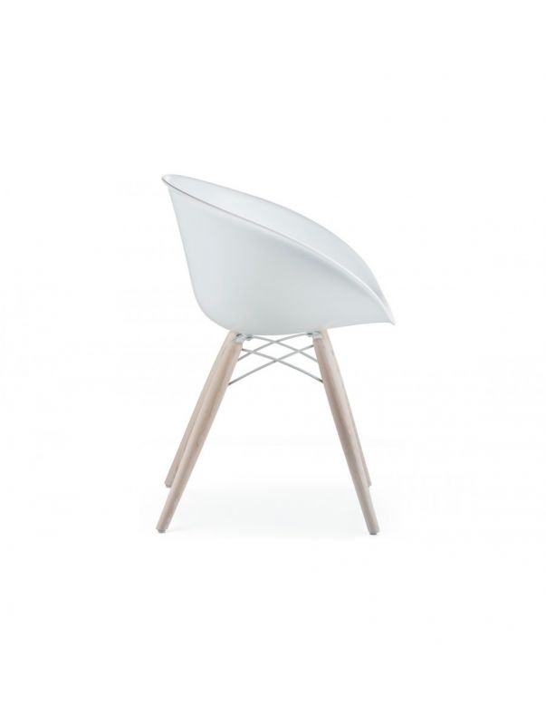 Стілець PEDRALI GLISS WOOD 904 Білий Напівбарний