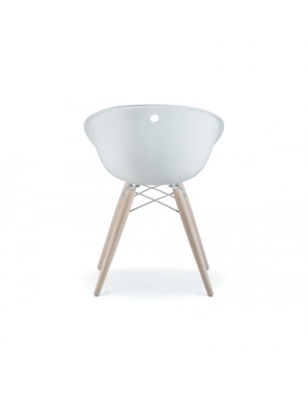 Стілець PEDRALI GLISS WOOD 904 Білий Напівбарний