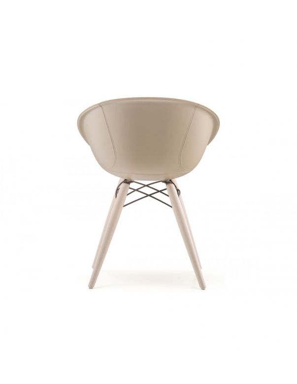 Стілець PEDRALI GLISS WOOD 904/F Шкіряний