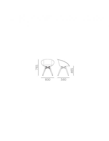 Стілець PEDRALI GLISS WOOD 904/F Шкіряний