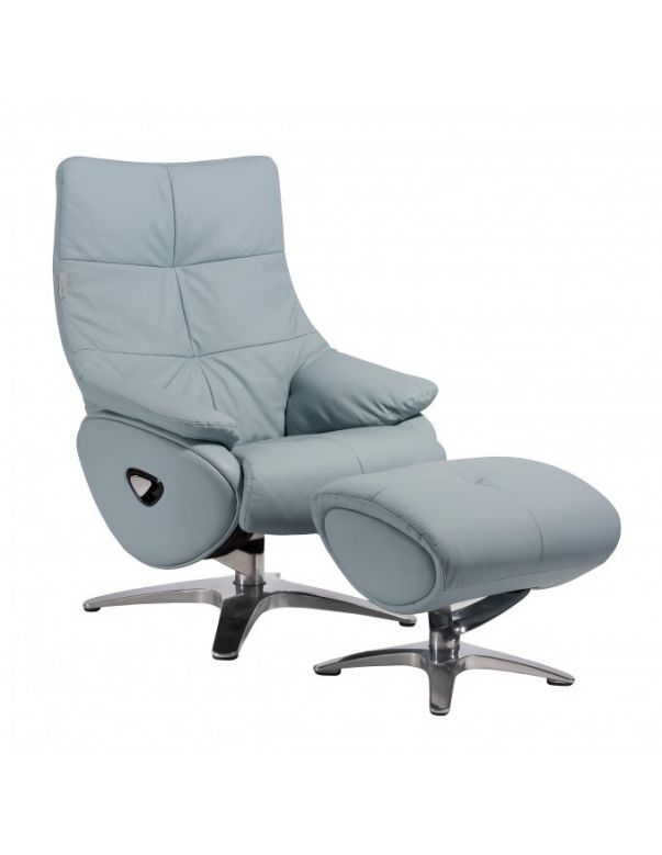 Крісло-реклайнер ALPHA 158, натуральна шкіра