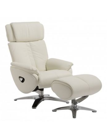 Крісло-реклайнер ALPHA 109, натуральна шкіра