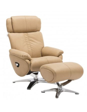 Крісло-реклайнер ALPHA 109, натуральна шкіра 2