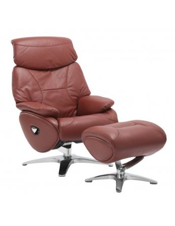 Крісло-реклайнер ALPHA 118, натуральна шкіра 2