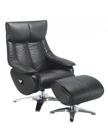 Крісло-реклайнер ALPHA 108, натуральна шкіра