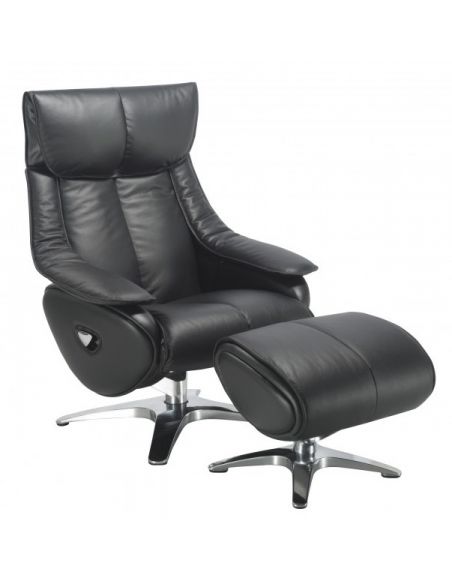 Крісло-реклайнер ALPHA 108, натуральна шкіра