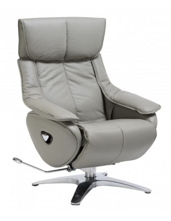 Крісло-реклайнер ALPHA 128, натуральна шкіра
