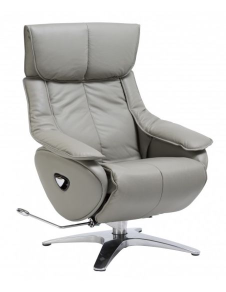 Крісло-реклайнер ALPHA 128, натуральна шкіра