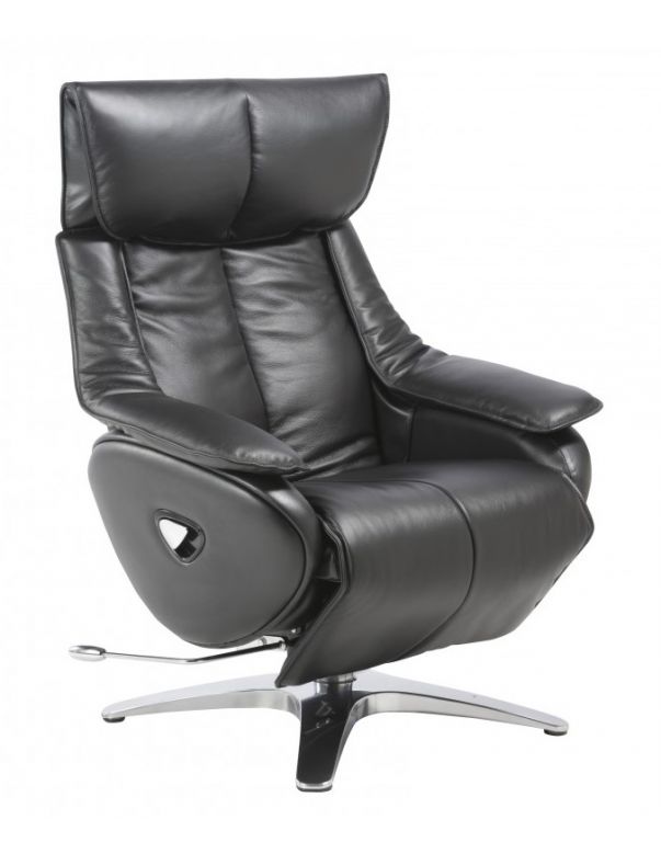 Крісло-реклайнер ALPHA 128, натуральна шкіра
