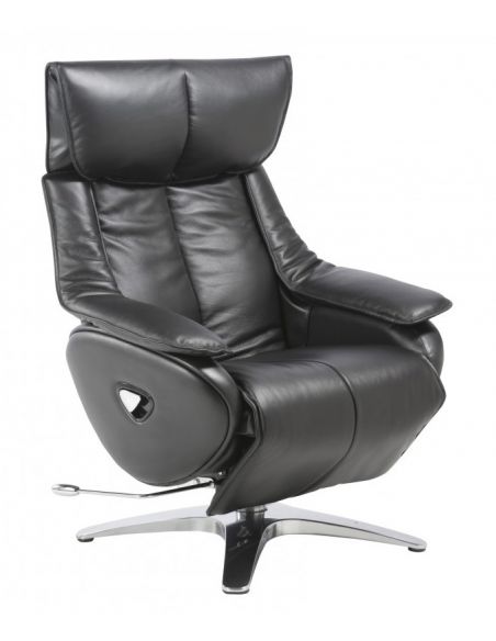Крісло-реклайнер ALPHA 128, натуральна шкіра