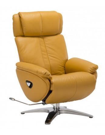 Крісло-реклайнер ALPHA 129, натуральна шкіра