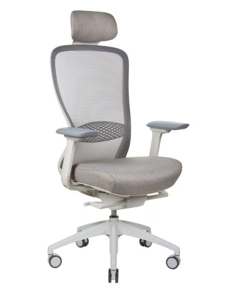 Крісло KRISLALUX IN-POINT (LIGHT GREY + M61002), ергономічне, світлий беж