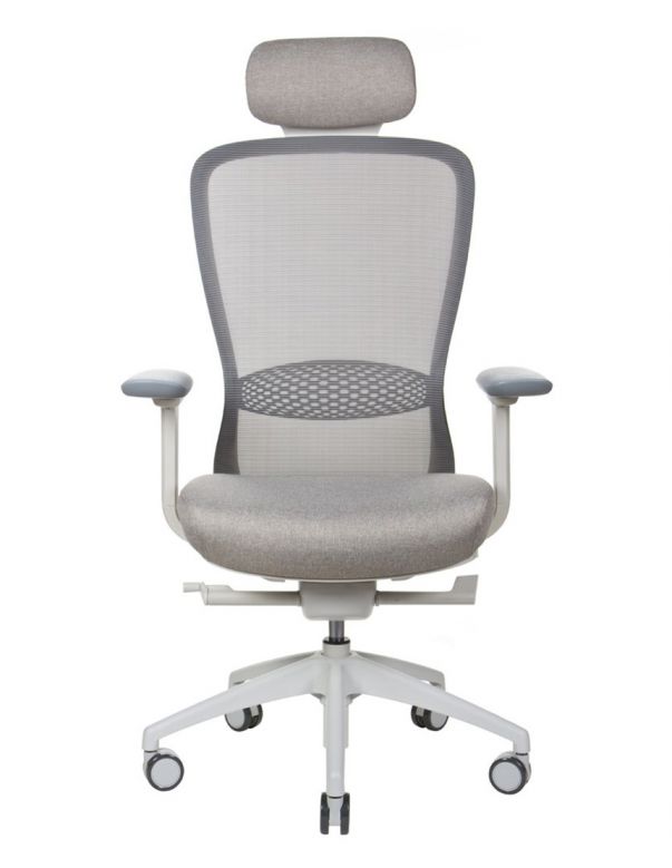 Крісло KRISLALUX IN-POINT (LIGHT GREY + M61002), ергономічне, світлий беж