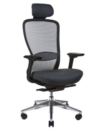 Крісло KRISLALUX IN-POINT ALU BLACK, ергономічне
