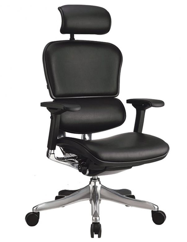Крісло комп'ютерне ERGOHUMAN PLUS, ергономічне, натуральна шкіра чорного кольору