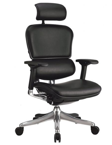 Крісло комп'ютерне ERGOHUMAN PLUS, ергономічне, натуральна шкіра чорного кольору