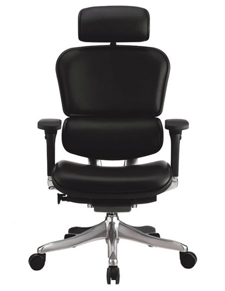 Крісло комп'ютерне ERGOHUMAN PLUS, ергономічне, натуральна шкіра чорного кольору