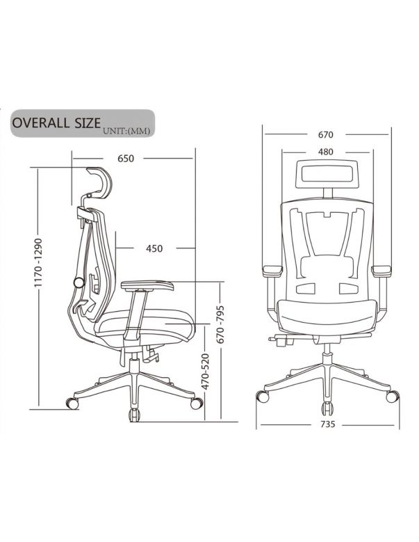 Крісло ERGO CHAIR 2 GREY ергономічне