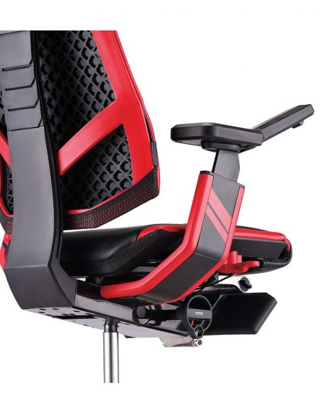 Крісло геймерське GENIDIA GAMING (M-GN-BB-HAL-ML-RE), ергономічне, з підставкою для ніг