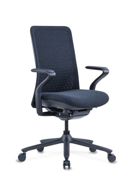 Крісло KRISLALUX POLY PURE BLACK, тканинне, ергономічне