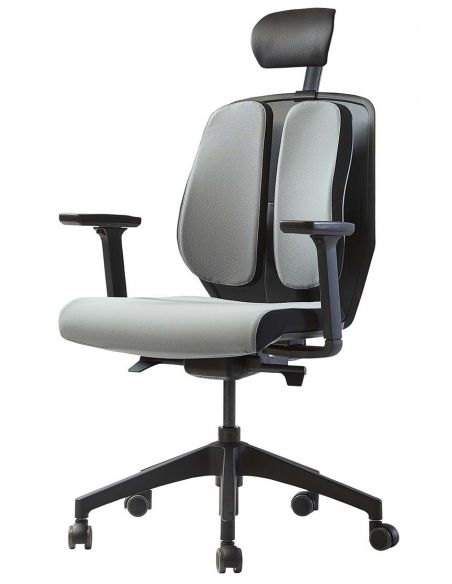 Ортопедичне крісло DUOREST ALPHA HDBA-S GREY, сіре