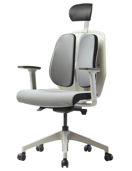Ортопедичне крісло DUOREST ALPHA HDBA-SW GREY, cіре