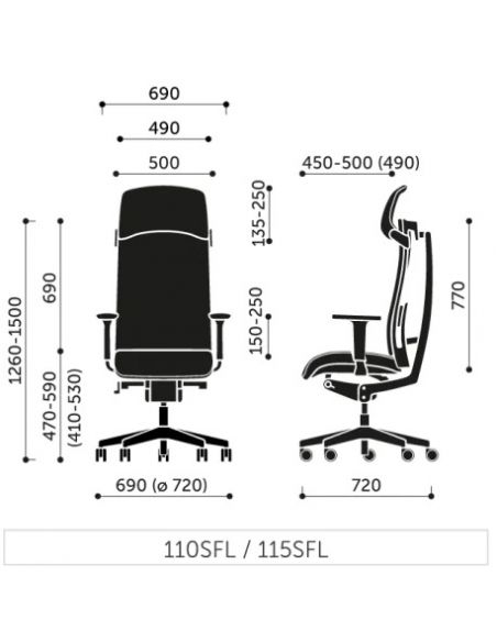 Крісло PROFIM ACTION 115 SFL, ергономічне, підсилене (навантаження до 150 кг)