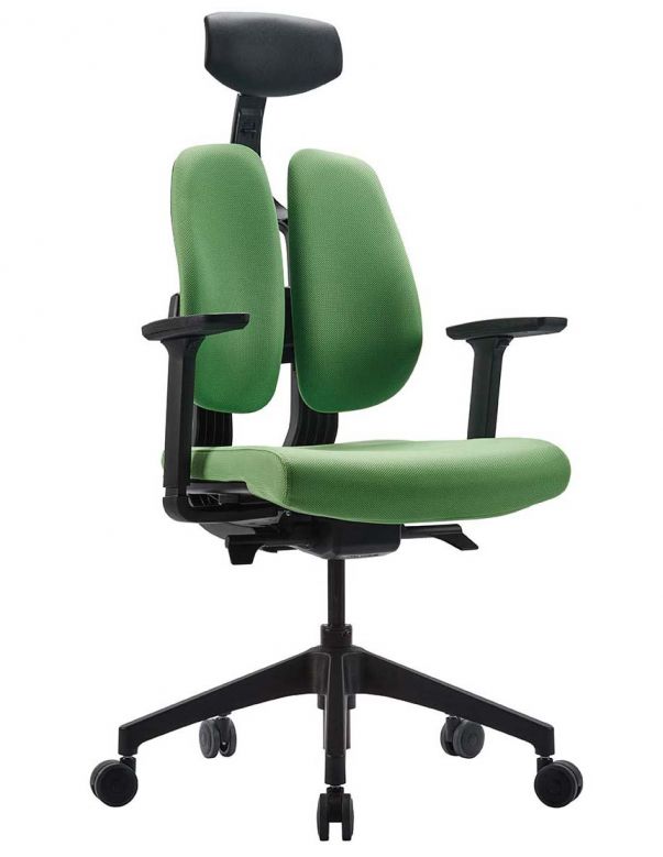 Ортопедичне крісло DUOREST D2 BLACK/GREEN, зелене