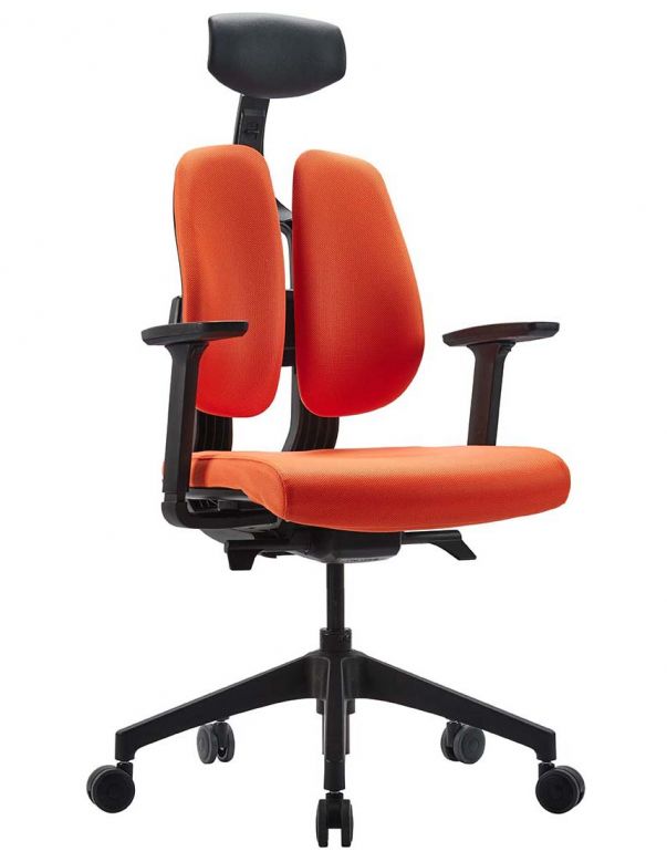 Ортопедичне крісло DUOREST D2 BLACK/ORANGE, помаранчеве