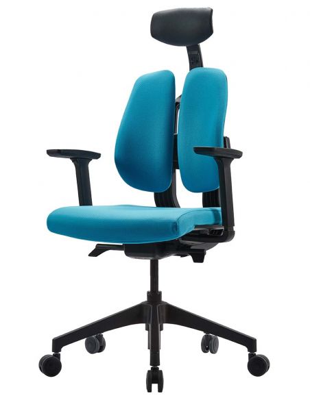Ортопедичне крісло DUOREST D2 BLACK/BLUE, синє