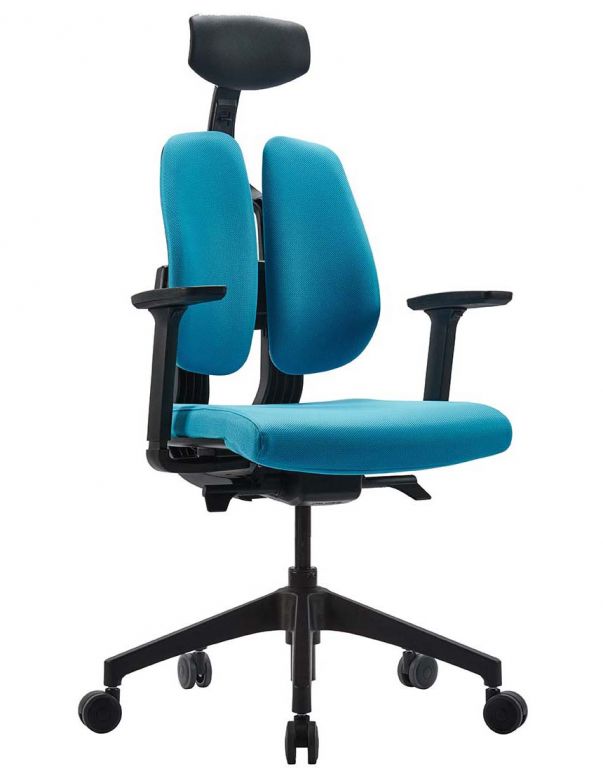 Ортопедичне крісло DUOREST D2 BLACK/BLUE, синє