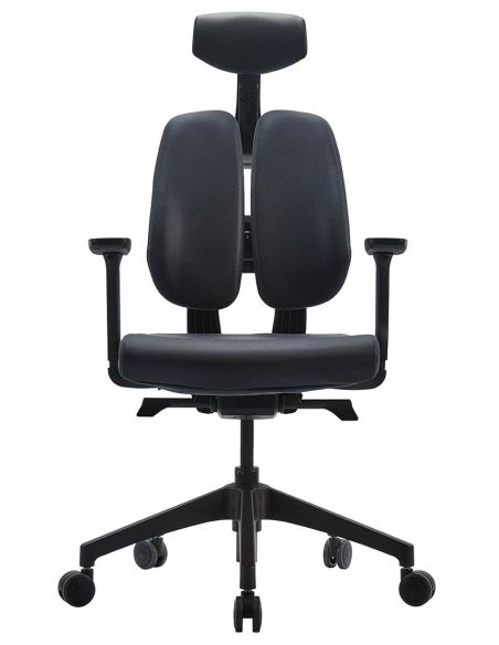 Ортопедичне крісло DUOREST D2 BLACK/GREY, темно-сіре
