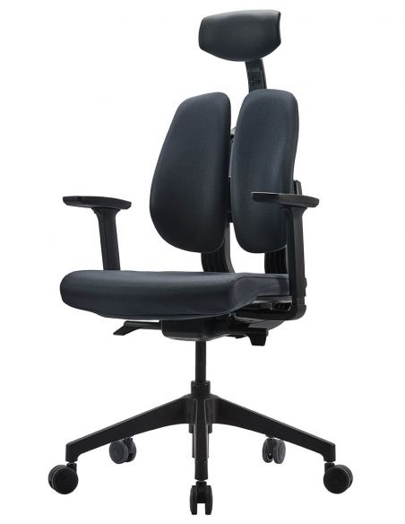 Ортопедичне крісло DUOREST D2 BLACK/GREY, темно-сіре
