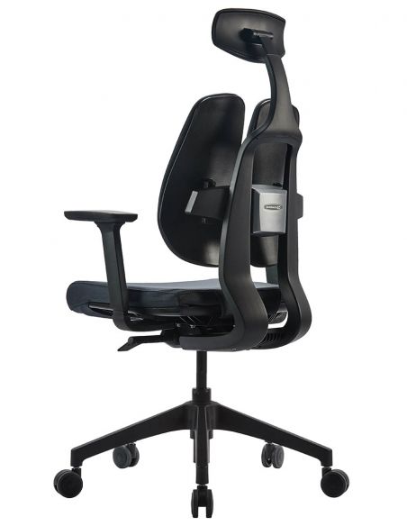 Ортопедичне крісло DUOREST D2 BLACK/GREY, темно-сіре