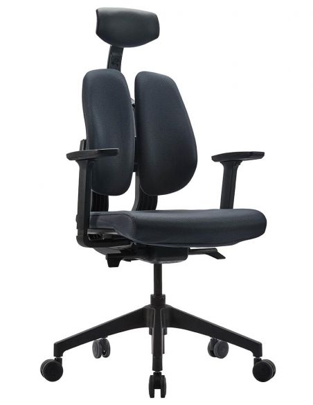Ортопедичне крісло DUOREST D2 BLACK/GREY, темно-сіре