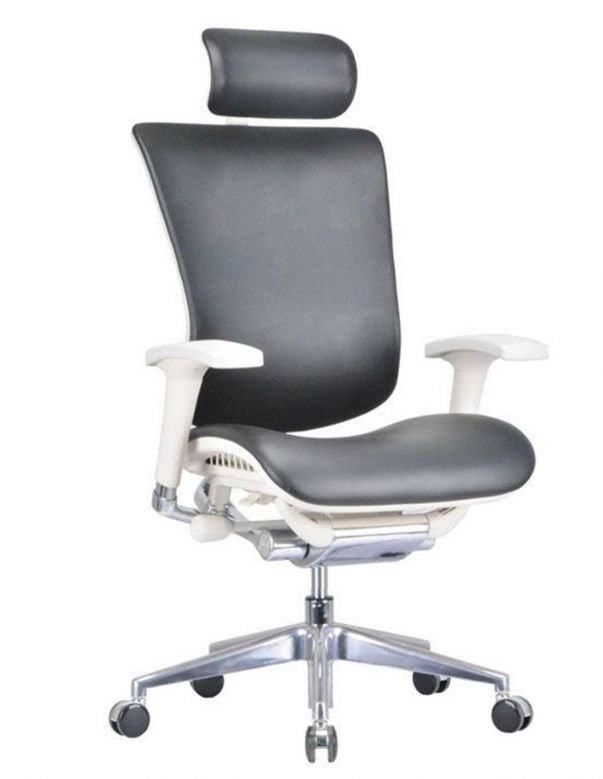 Крісло EXPERT Star Leather (STL01-G) для керівника, ергономічне, чорна шкіра